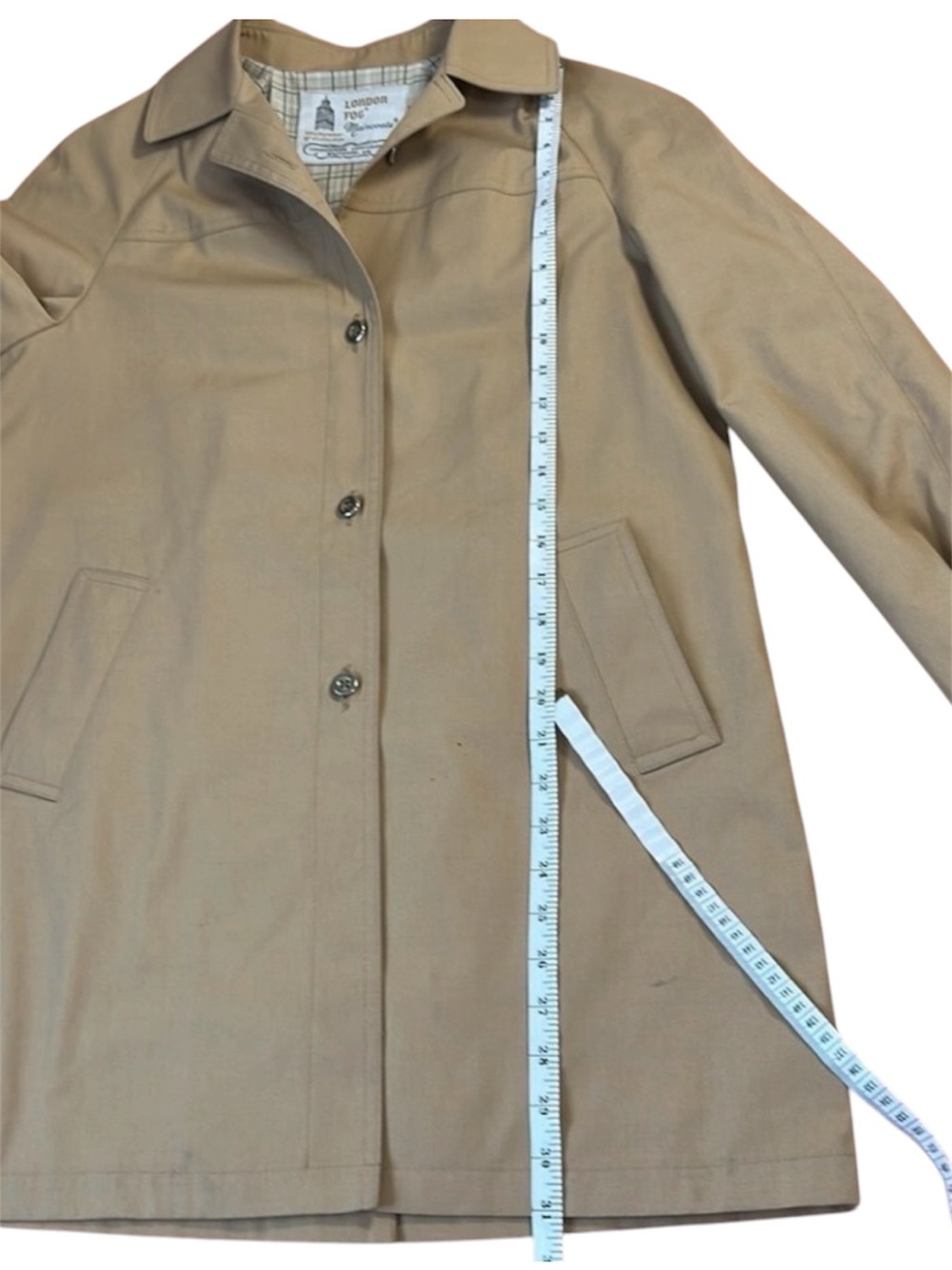 London Fog Tan Classic Vintage Short Trench Coat, Womens size 6 Regular - Picture 13 of 16